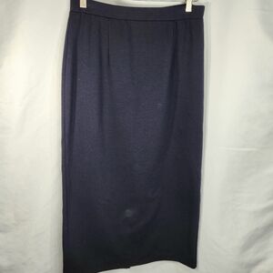 Josephine Chaus Studio Navy Back Slit Elastic Waist Maxi Skirt Size Medium